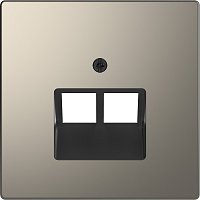 Лицевая панель Schneider Electric Merten D-Life для 2-м. розетки RJ45+RJ45 никель